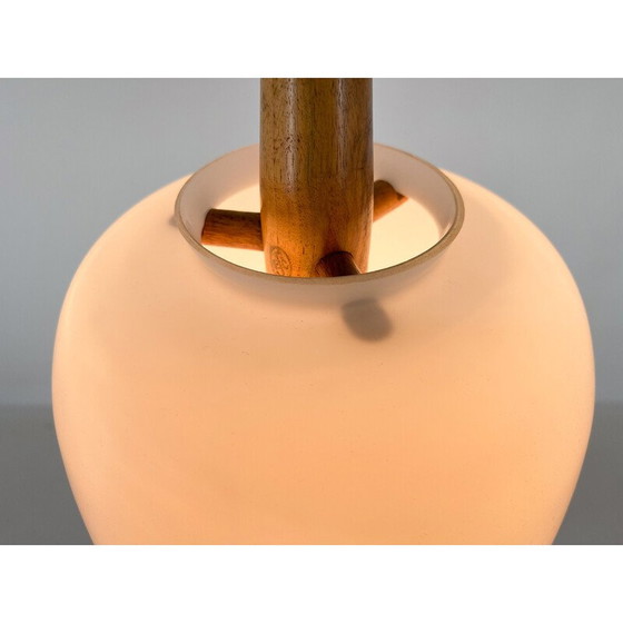 Image 1 of Suspension vintage en bois et verre pour Uluv, Tchécoslovaquie 1960