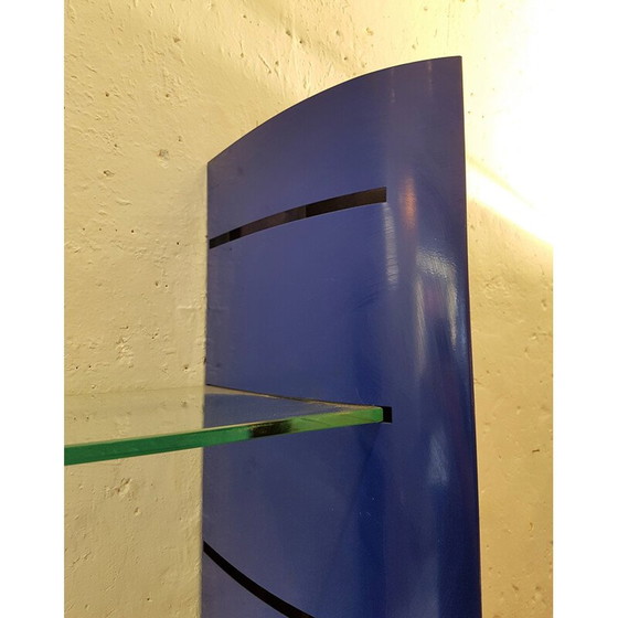 Image 1 of Bibliothèque murale vintage bleue "TGE" en métal laqué par Alain Chauvel, 1990