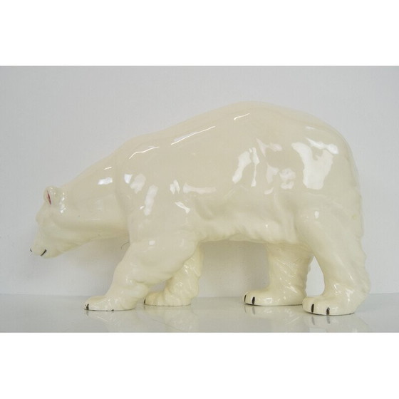 Image 1 of Sculpture d'ours polaire en porcelaine pour Royal Dux, Tchécoslovaquie 1925s