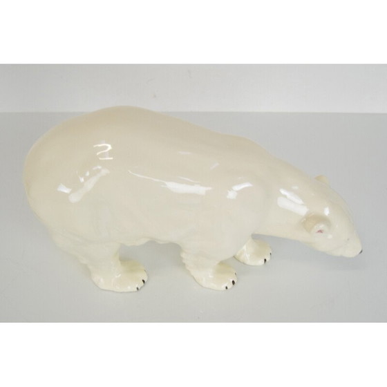 Image 1 of Sculpture d'ours polaire en porcelaine pour Royal Dux, Tchécoslovaquie 1925s