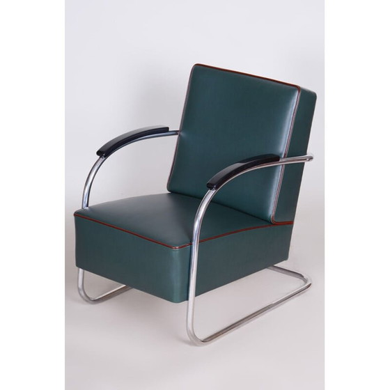 Image 1 of Fauteuil Bauhaus bleu vintage de Mucke Melder, années 1930