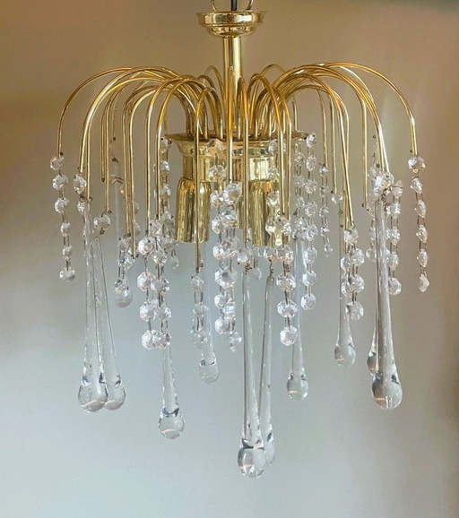 Lustre en forme de goutte d'eau de style Hollywood Regency