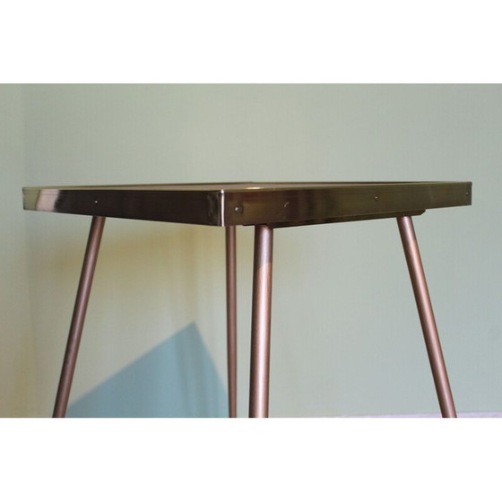Image 1 of Table d'appoint vintage en bois recouverte de ciel, Italie 1950
