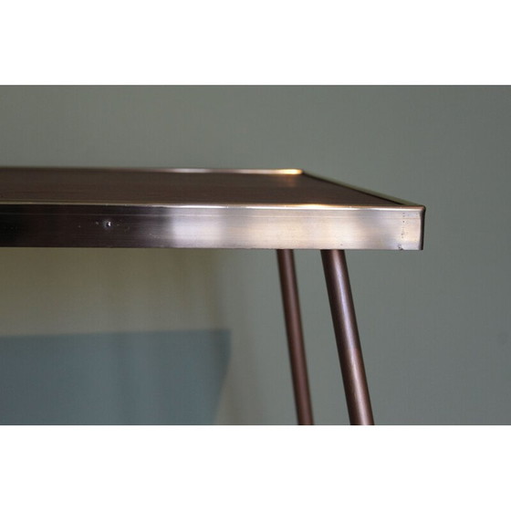 Image 1 of Table d'appoint vintage en bois recouverte de ciel, Italie 1950