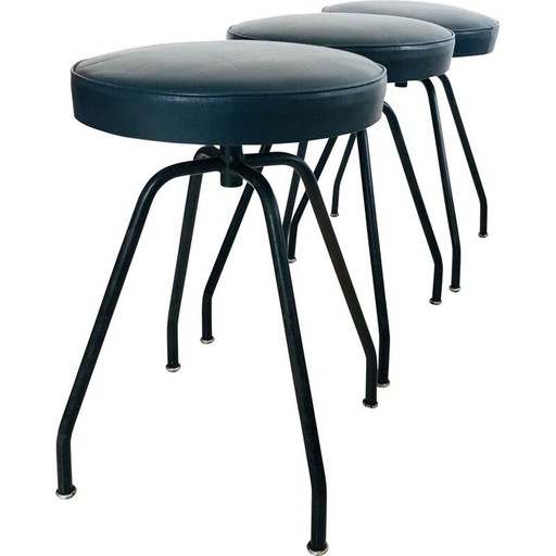Ensemble de 3 tabourets Proni vintage, Italie 1950