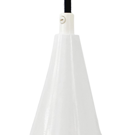 Image 1 of Lampe trompette vintage chapeau de sorcière métal blanc