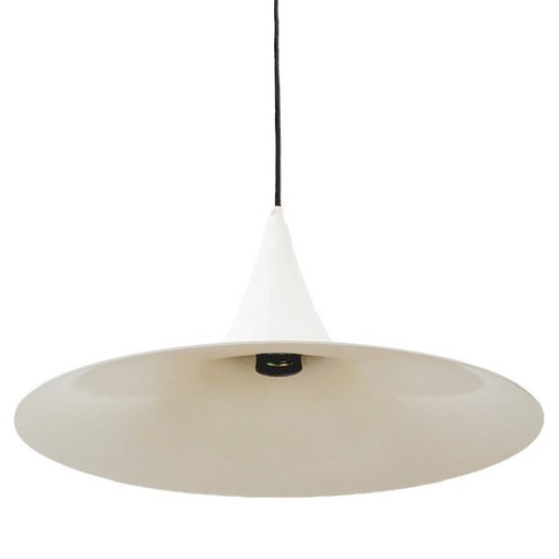 Lampe trompette vintage chapeau de sorcière métal blanc