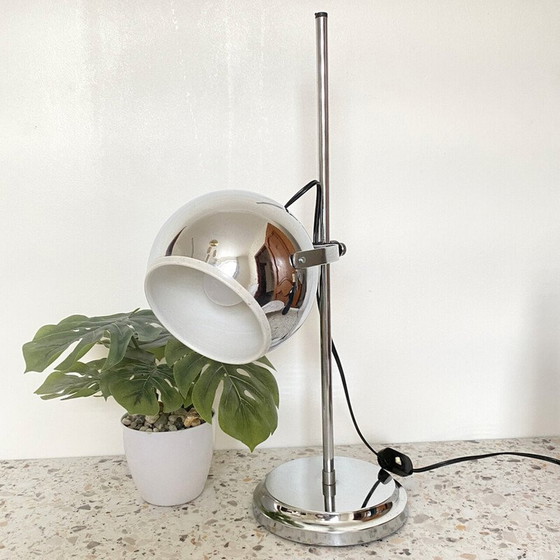 Image 1 of Lampe de bureau vintage Space Age en aluminium et chrome par Goffredo Reggiani pour Reggiani, Italie 1960
