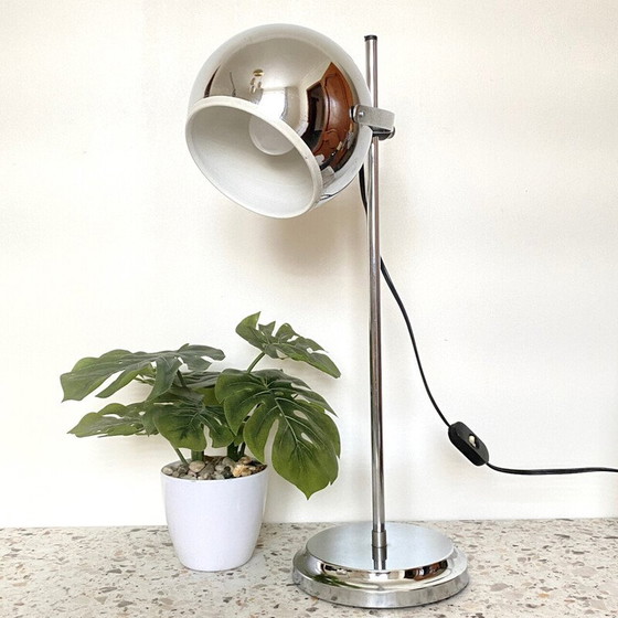 Image 1 of Lampe de bureau vintage Space Age en aluminium et chrome par Goffredo Reggiani pour Reggiani, Italie 1960