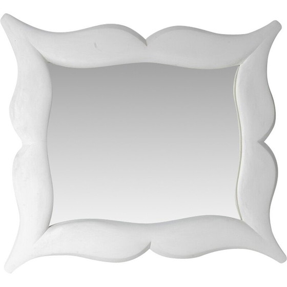 Image 1 of Miroir vintage en stuc en forme de moustache, France 1990