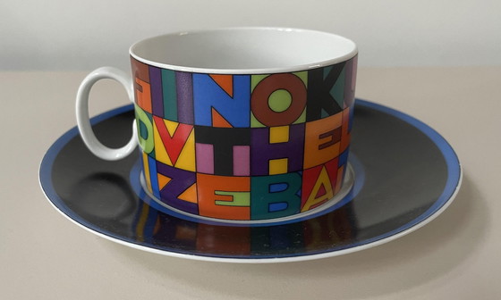 Image 1 of Service de trois tasses et soucoupes en porcelaine "Words" et "Balance "Dessiné par Rainer Pflug pour Siemens