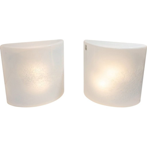 Paire d'appliques vintage en verre de Murano modèle Idra par Renato Toso, 1970-1980