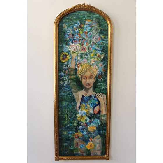 Image 1 of Huile sur toile vintage "Ophélie" par Elodie Huré