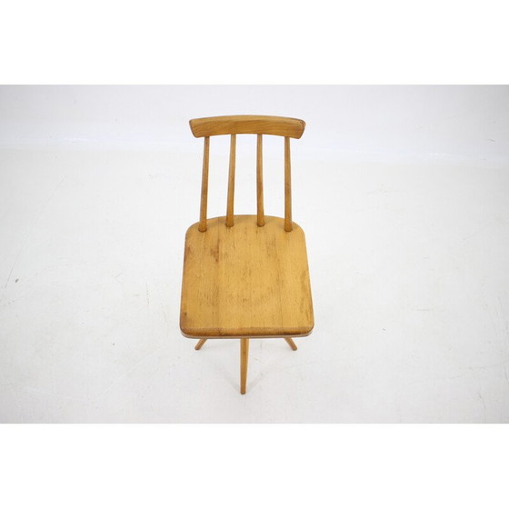 Image 1 of Chaise vintage en hêtre réglable en hauteur, Tchécoslovaquie 1970