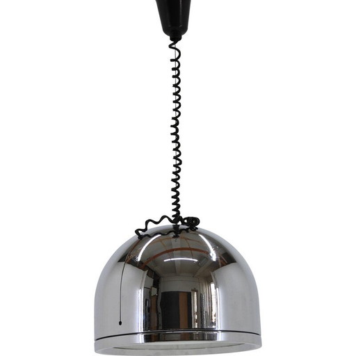 Lampe suspendue ajustable vintage italienne chromée, 1970