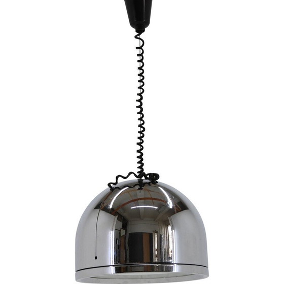 Image 1 of Lampe suspendue ajustable vintage italienne chromée, 1970