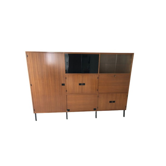 Image 1 of Meuble vintage en teck et verre par René Jean Caillette