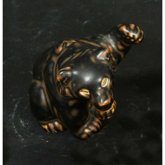 Image 1 of Ensemble de 5 sculptures d'ours Knud Kyhn pour Royal Copenhagen, Danemark 1950