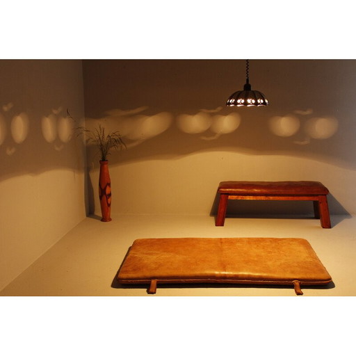 Tapis de gymnastique vintage en peau de vache, 1930