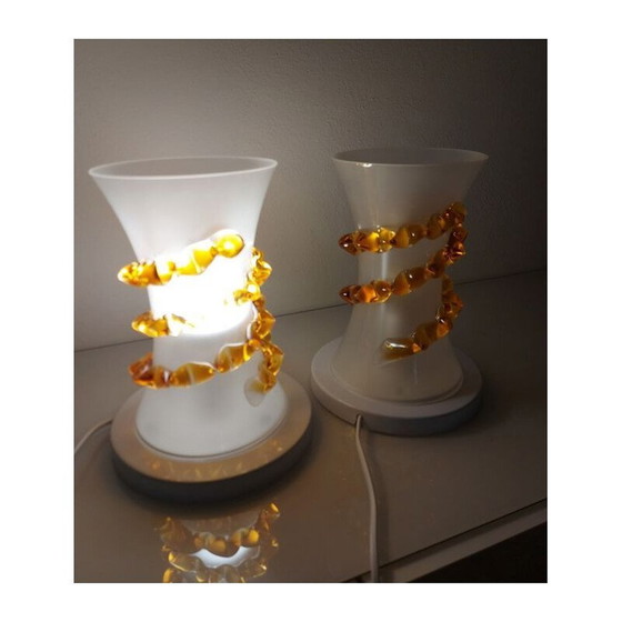 Image 1 of Paire de lampes vintage de Murano par Clessidra con Morise, Italie 1990