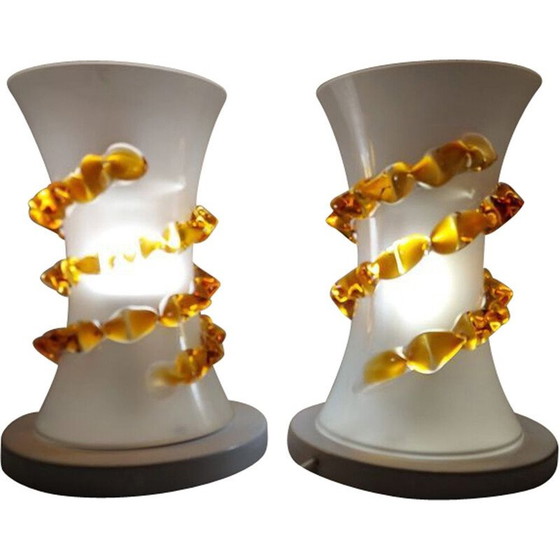 Image 1 of Paire de lampes vintage de Murano par Clessidra con Morise, Italie 1990