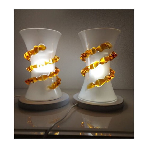 Image 1 of Paire de lampes vintage de Murano par Clessidra con Morise, Italie 1990