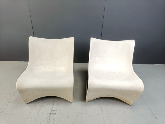 Image 1 of Paire de chaises longues Silène de M. Borgnat pour Clairitex, années 1960