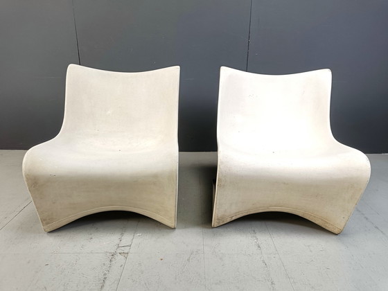 Image 1 of Paire de chaises longues Silène de M. Borgnat pour Clairitex, années 1960