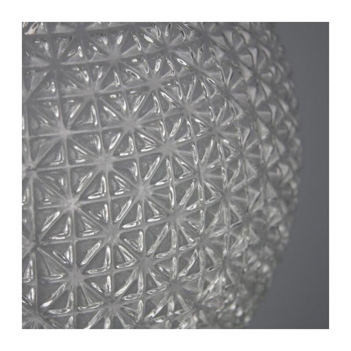 Lampe pendante vintage en verre à diamant croisé, Tchécoslovaquie