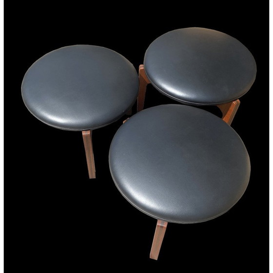 Image 1 of Table basse et 3 tabourets vintage par Sven Ellekaer pour Christian Linneberg