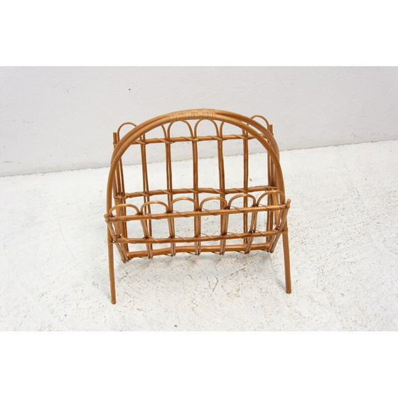 Image 1 of Porte-revues en rotin du milieu du siècle par Jan Kalous pour Úluv, Tchécoslovaquie 1960