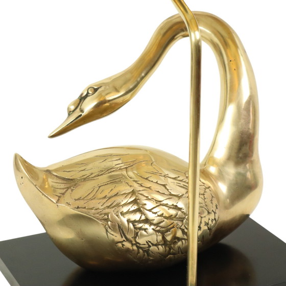 Image 1 of Lampe cygne Hollywood Regency Italie