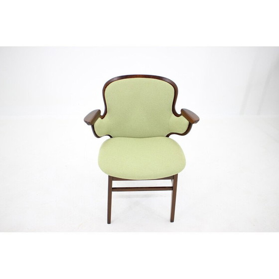 Image 1 of Fauteuil vintage en hêtre à coquille par Hans Olsen pour Bramin Mobler, Danemark 1950
