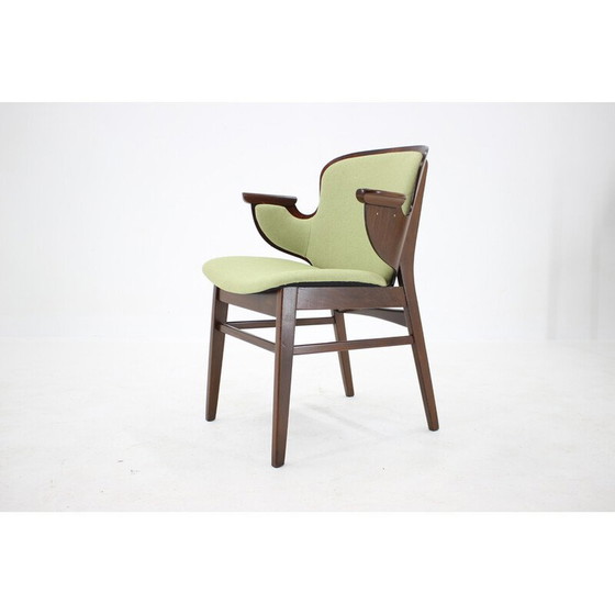 Image 1 of Fauteuil vintage en hêtre à coquille par Hans Olsen pour Bramin Mobler, Danemark 1950