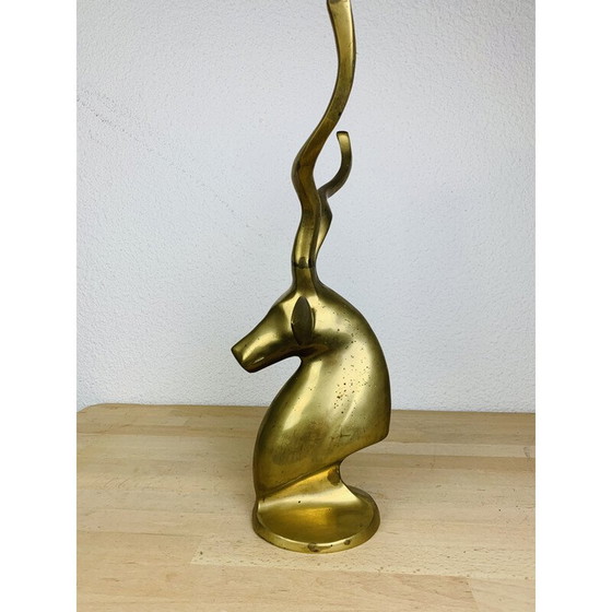 Image 1 of Tête d'antilope vintage en laiton