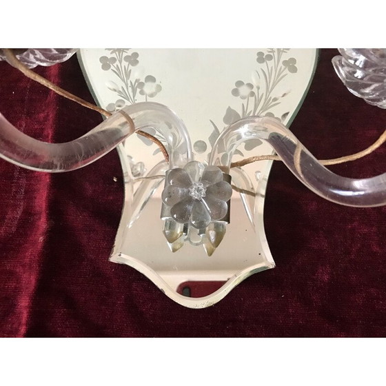 Image 1 of Paire d'appliques vintage avec fleurs et feuillages, Italie 1950