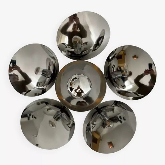 Image 1 of Applique Vintage En Métal Chromé France 1970