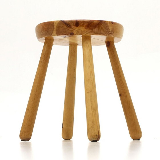 Image 1 of Tabouret vintage en pin massif, 1960