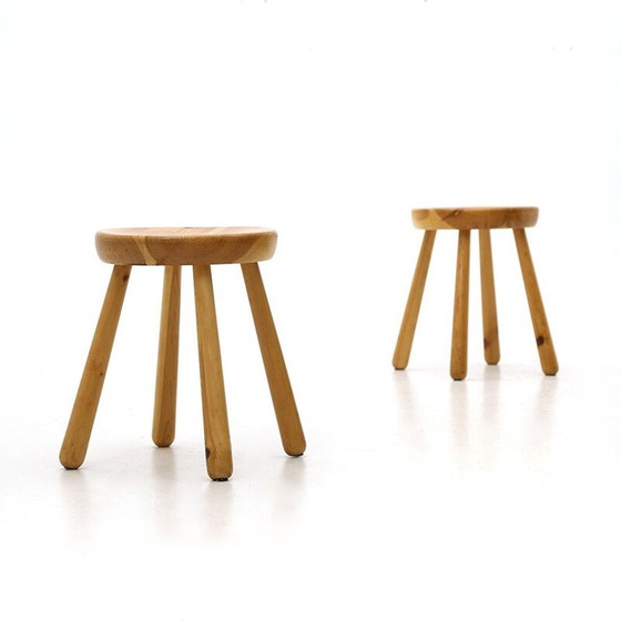 Image 1 of Tabouret vintage en pin massif, 1960