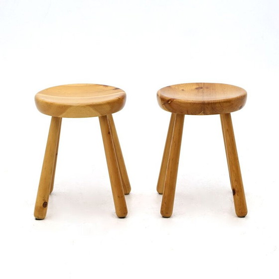 Image 1 of Tabouret vintage en pin massif, 1960