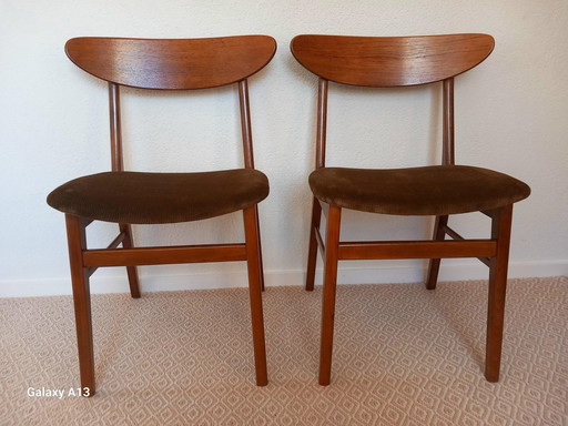 2x Chaise de salle à manger danoise Farstrup