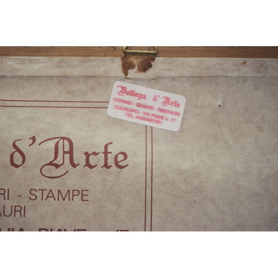 Image 1 of Gravure colorée sur papier et bois, Italie 2000