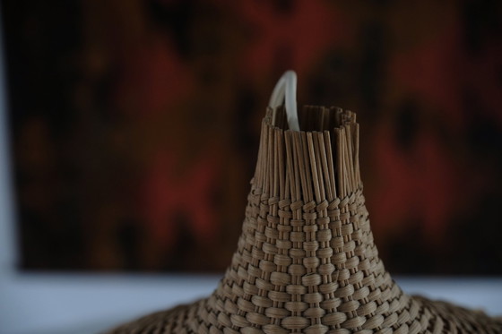 Image 1 of Lampe pendante vintage en rotin
