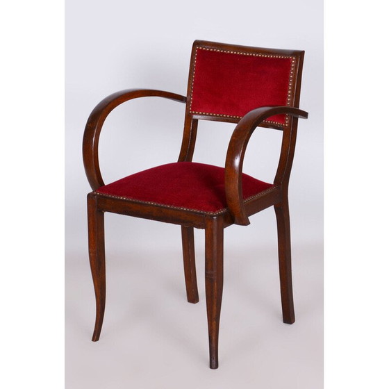 Image 1 of Fauteuil Vintage Art Déco en hêtre par Jules Leleu, France 1930