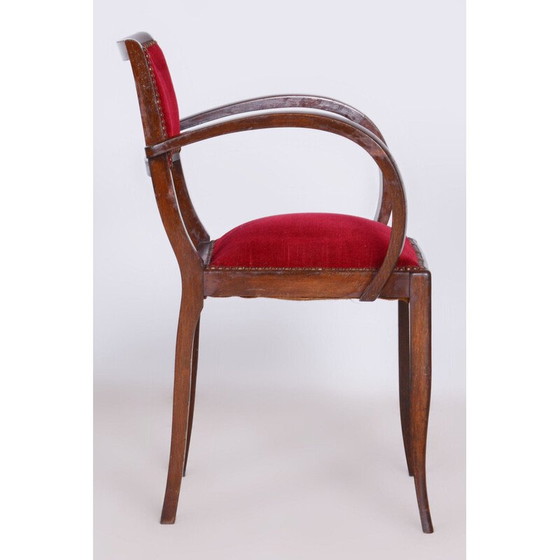 Image 1 of Fauteuil Vintage Art Déco en hêtre par Jules Leleu, France 1930