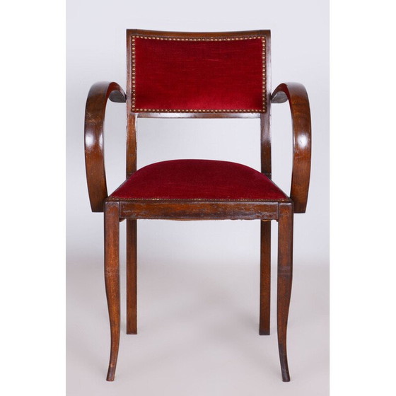 Image 1 of Fauteuil Vintage Art Déco en hêtre par Jules Leleu, France 1930