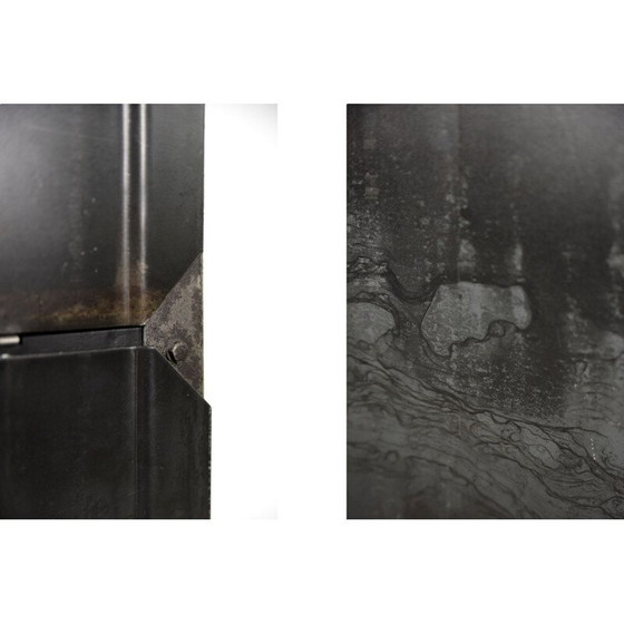 Image 1 of Armoire d'usine en métal brut avec étagères, 1950