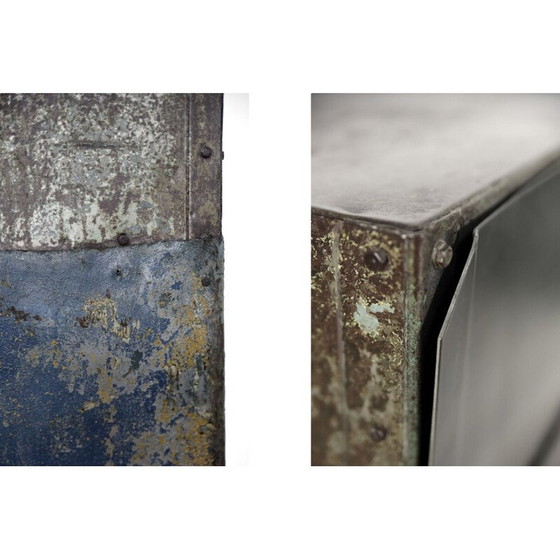 Image 1 of Armoire d'usine en métal brut avec étagères, 1950