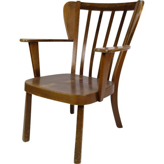 Image 1 of Fauteuil Canada vintage en hêtre teinté modèle 2252 par Søren Hansen pour Fritz Hansen, années 1940