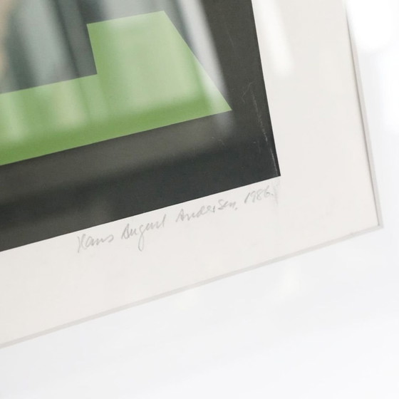 Image 1 of Sérigraphie Vintage Hans August Andersen Artwork Danish Design Signed